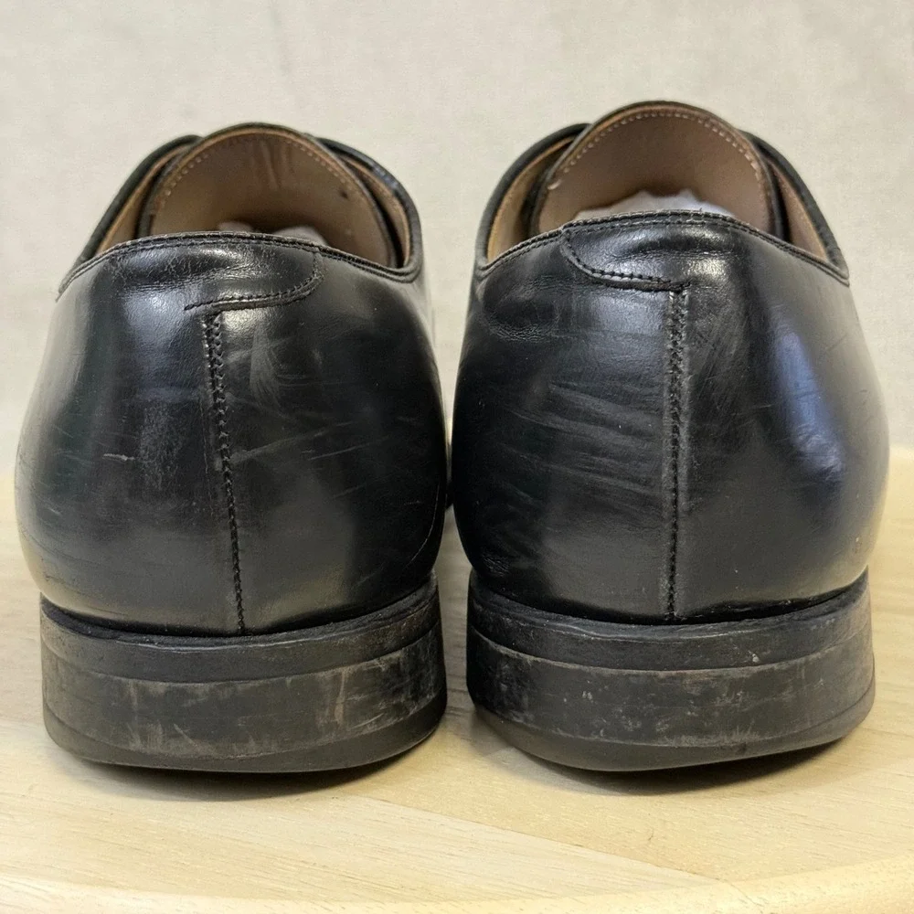 Johnston & Murphy Optima Mens Black Leather Cap Toe Oxford Shoes 10.5 E 22-2981